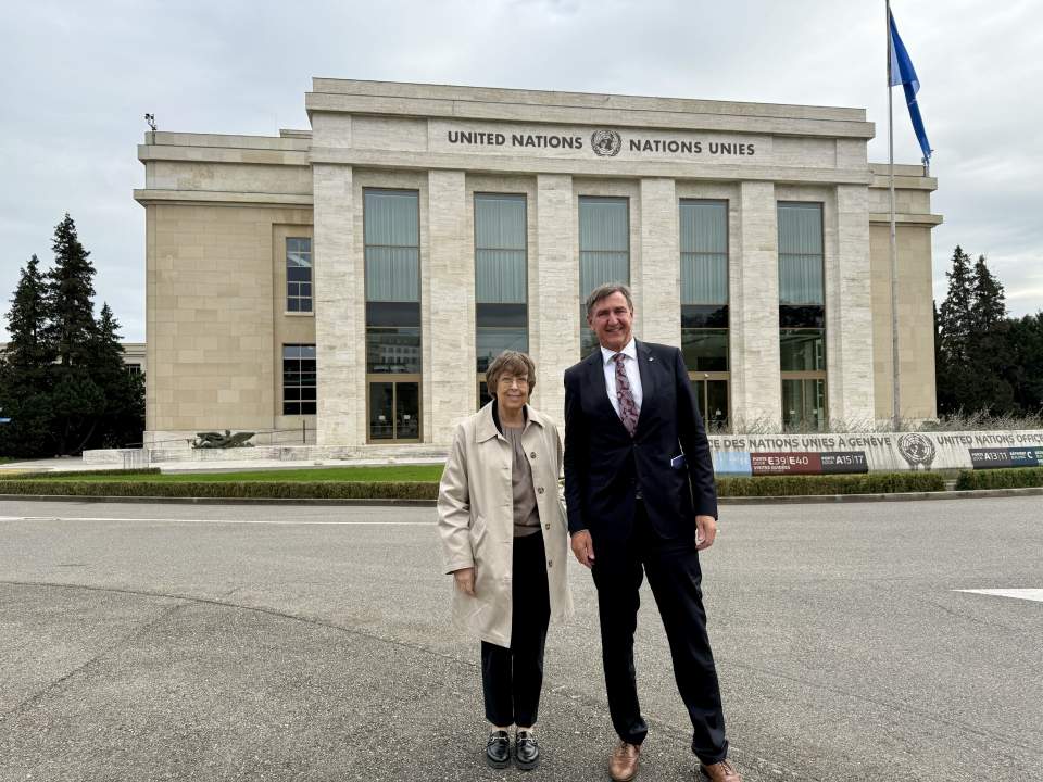 Lagtingsdirektör Carina Strand och talman Jörgen Pettersson I Geneve