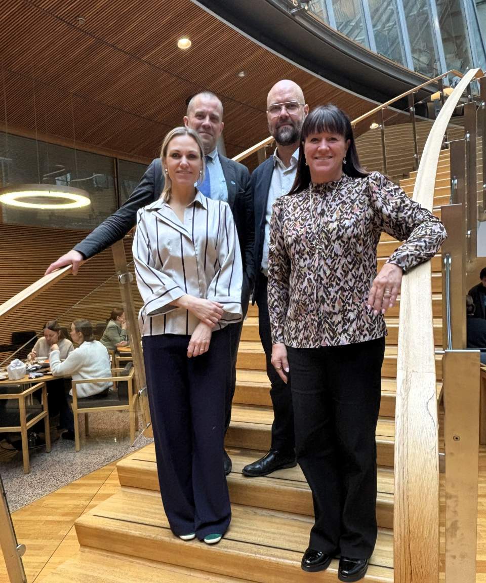 Sandra Listherby, Annette Holmberg-Jansson, Ville Väyrynen och Kim Berg