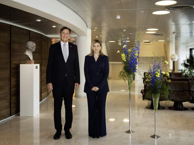 Talman Jörgen Pettersson och fru Olena Zelenska