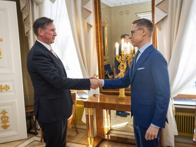 Talman Jörgen  Pettersson och president Alexander Stubb